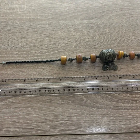 Sundance Silver and Brown Tribal Necklace - Picture 4 of 5